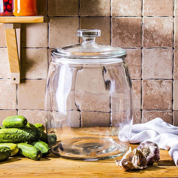 Aqua Canister Glass Belly Glass Lid 940ml 0.5kg 27587