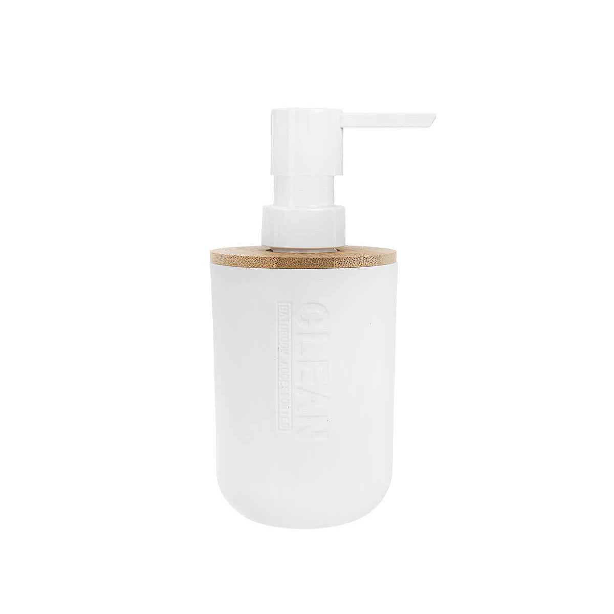 EH Acrylic Soap Dispenser White with Bamboo Lid21018