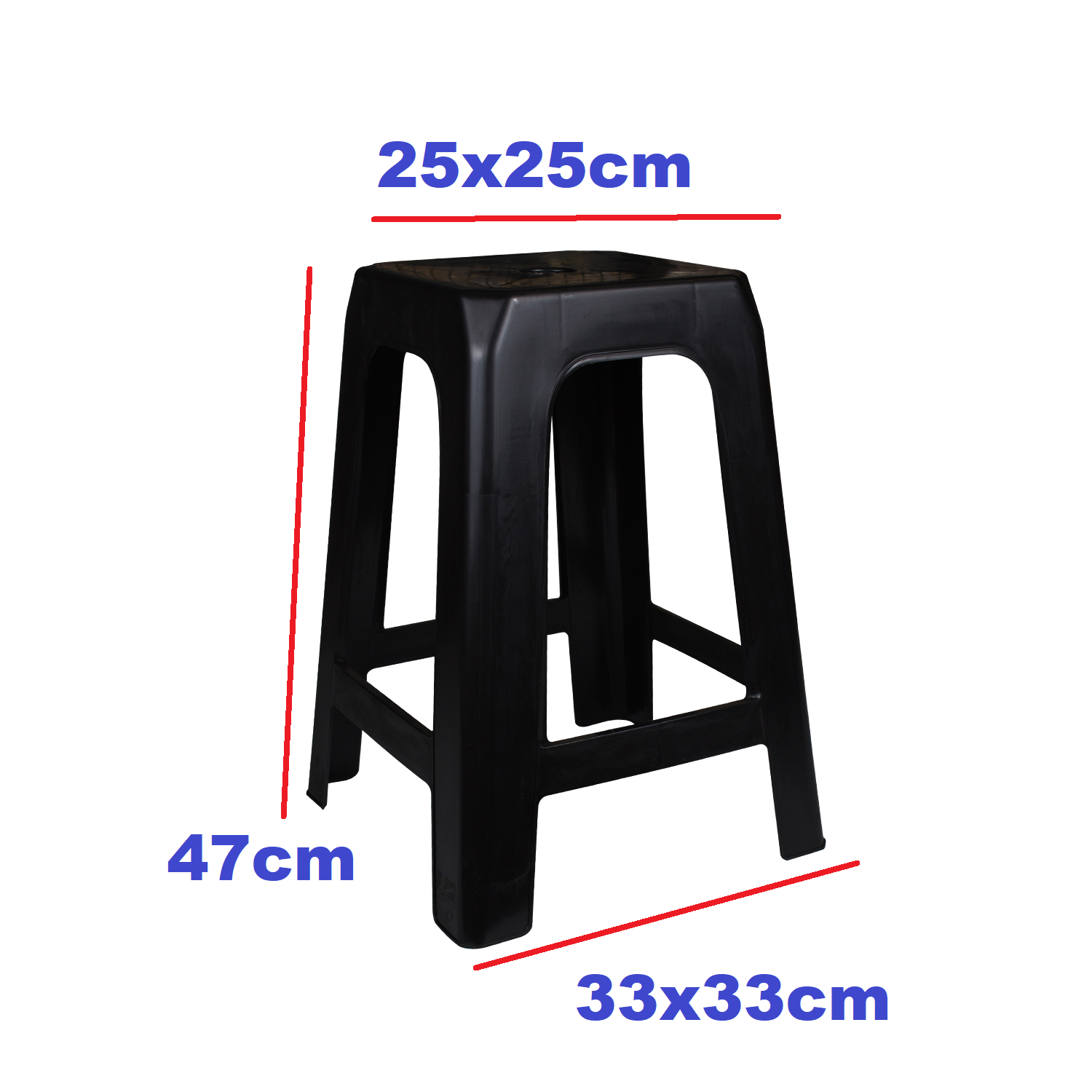 Plastic Stool Light Duty Black 10008