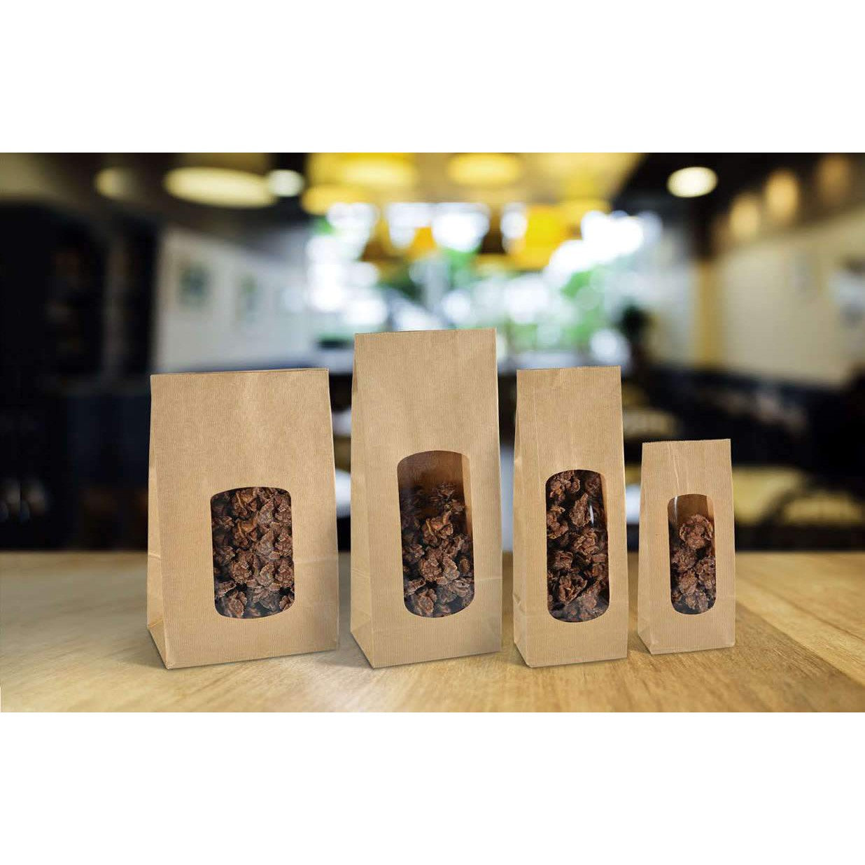 Kraft Brown Tin Tie Paper Bag Small Bag 260x88x47mm Treats bag 5pack