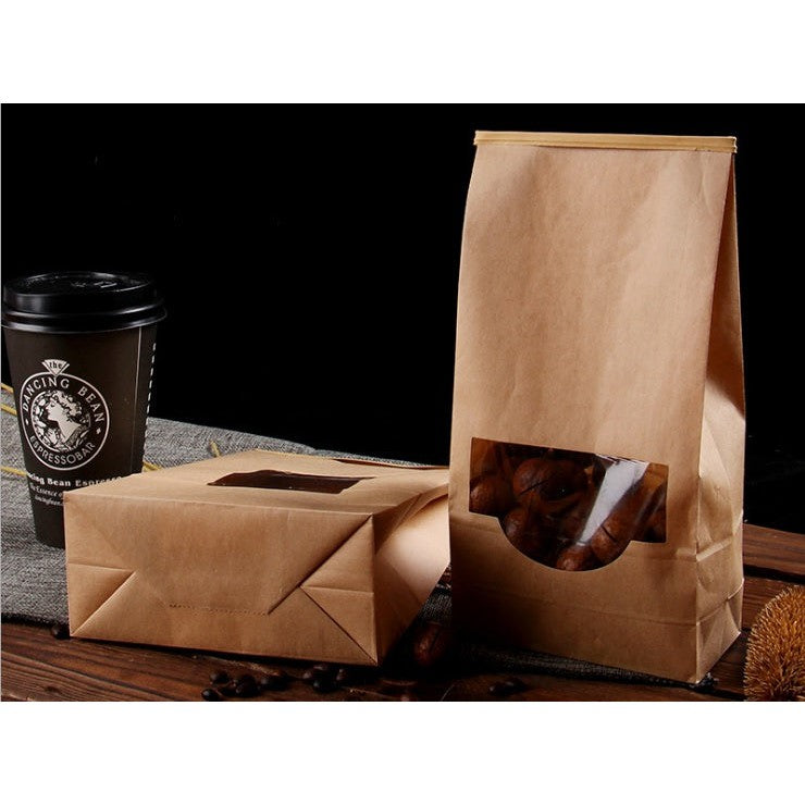 Kraft Brown Tin Tie Paper Bag Small Bag 260x88x47mm Treats bag 5pack
