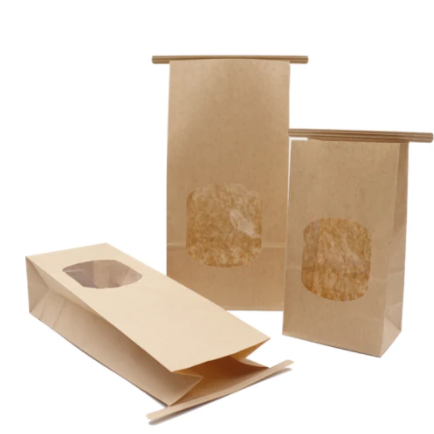 Kraft Brown Tin Tie Paper Bag Small Bag 260x88x47mm Treats bag 5pack