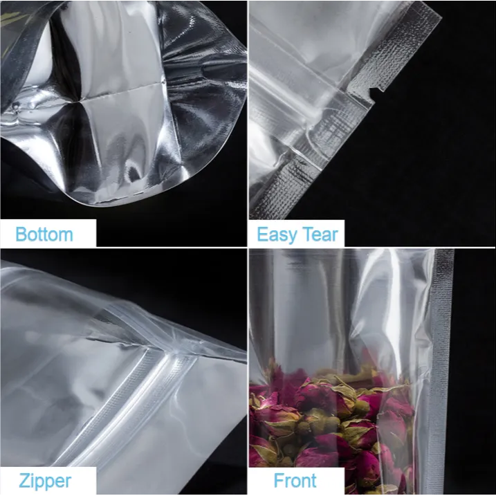 Metalized Zip Lock Pouch Resealable Stand-up Bags 18x26+4cm 500g 10pack