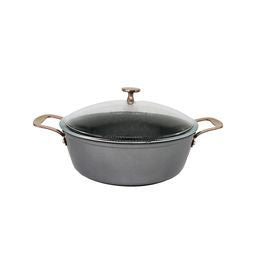 Cookware Non-Stick Pot with Glass Lid with Rose Gold Handle 26cm SGN2004