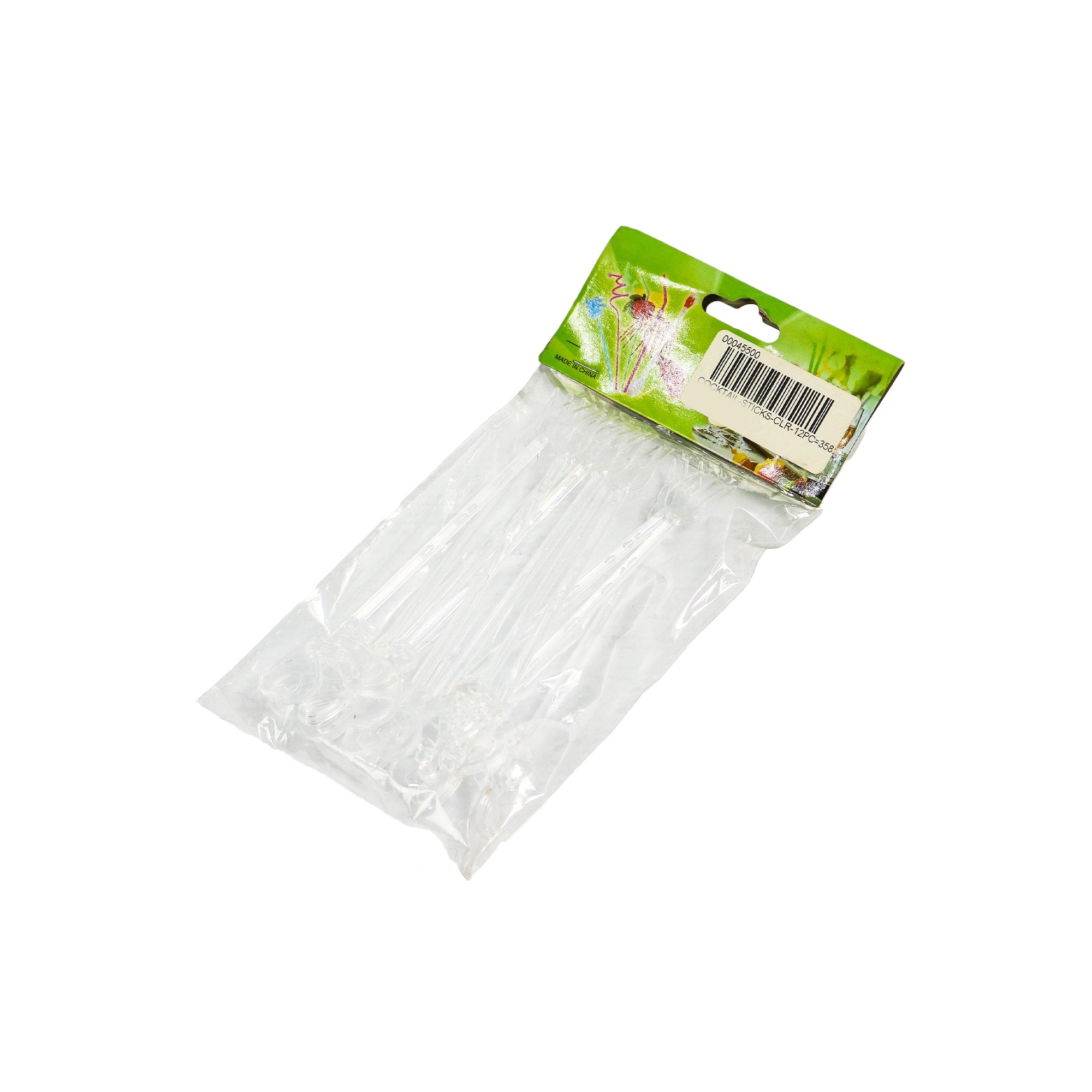 Cocktail Party Fork Sticks Clear 12pc Musical