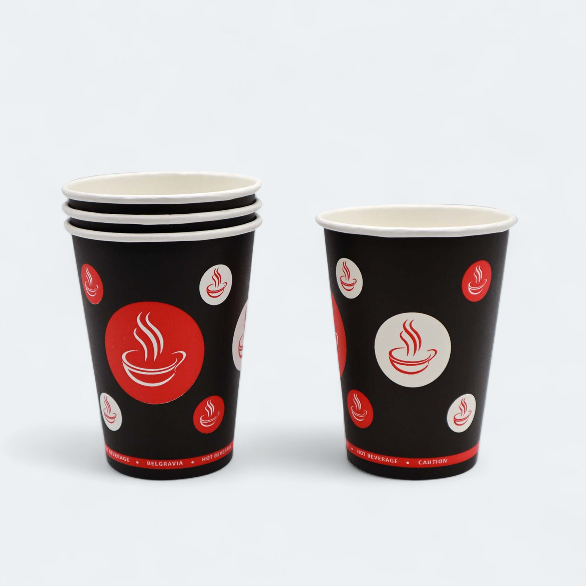 360ml Vending Paper Coffee Cups Disposable Patterned 10pack