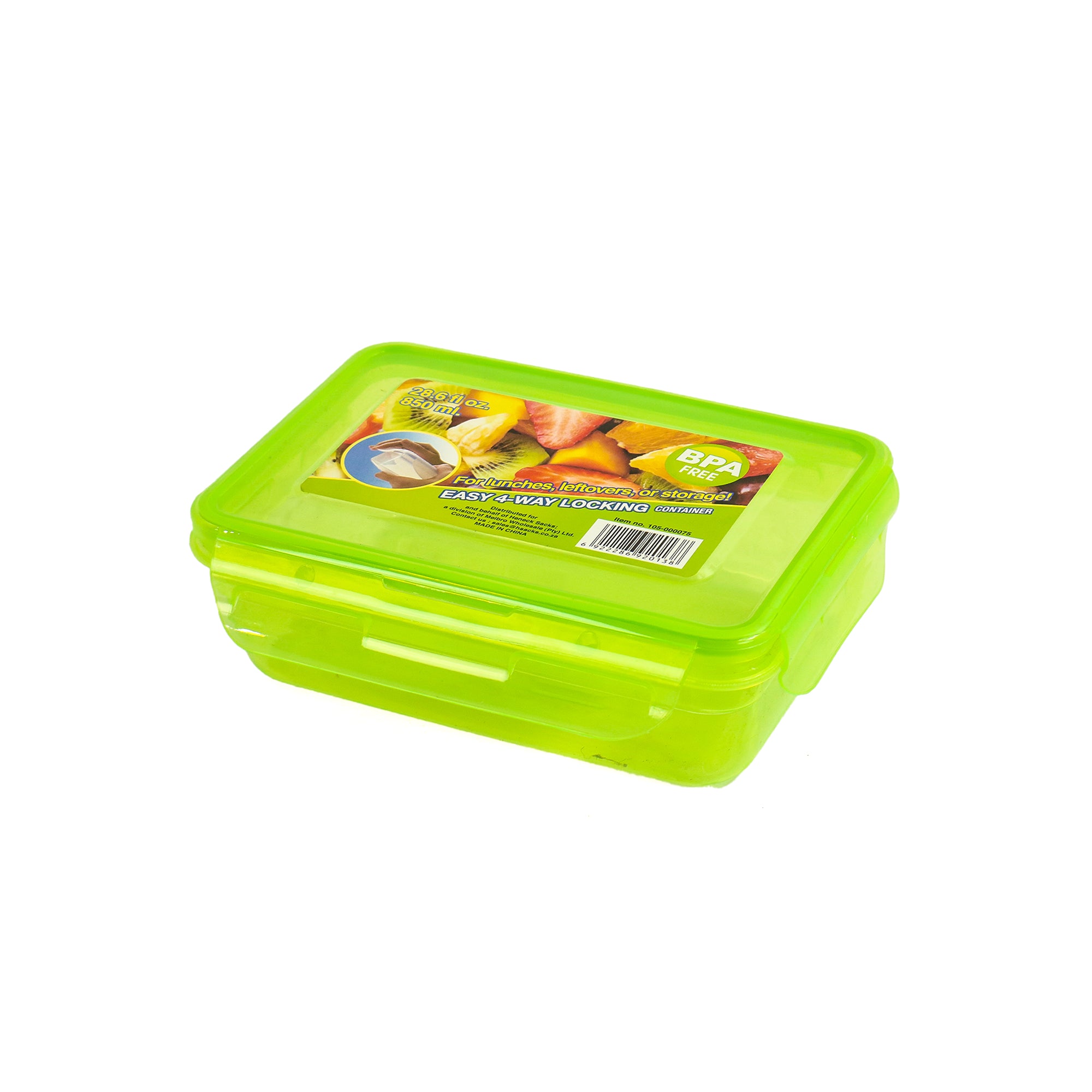 Kiddies Lunch Box 850ml with Clip Lock 17x11x6cm
