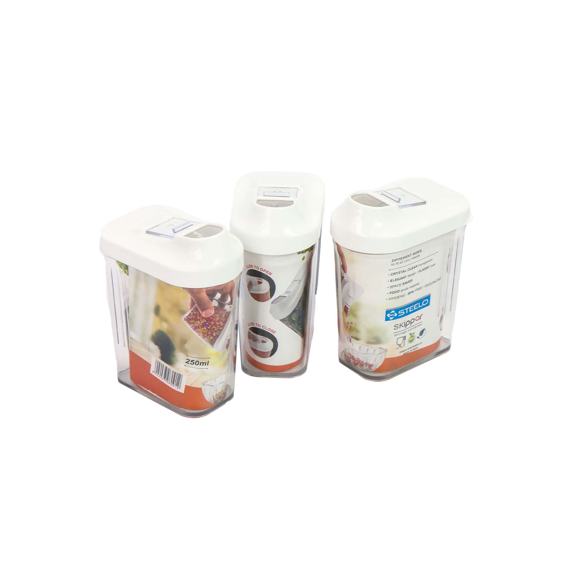 Nu Ware Condiment Container Steelo Skippar 750ml 3pc Set