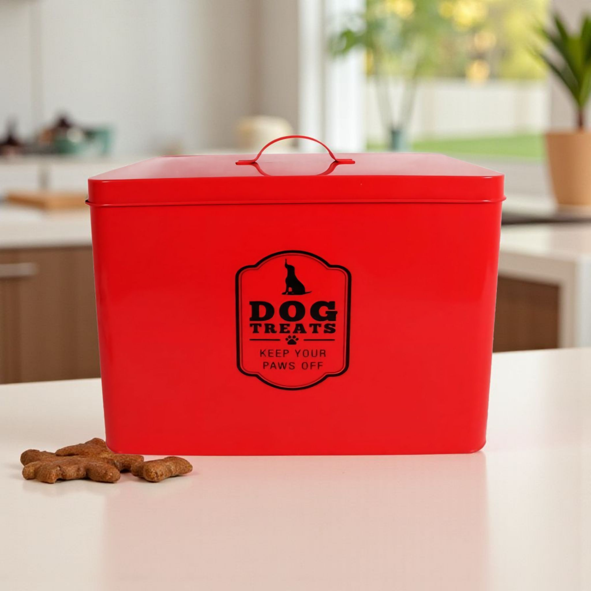 Retro Dog Food Tin Storage Box Red 27806