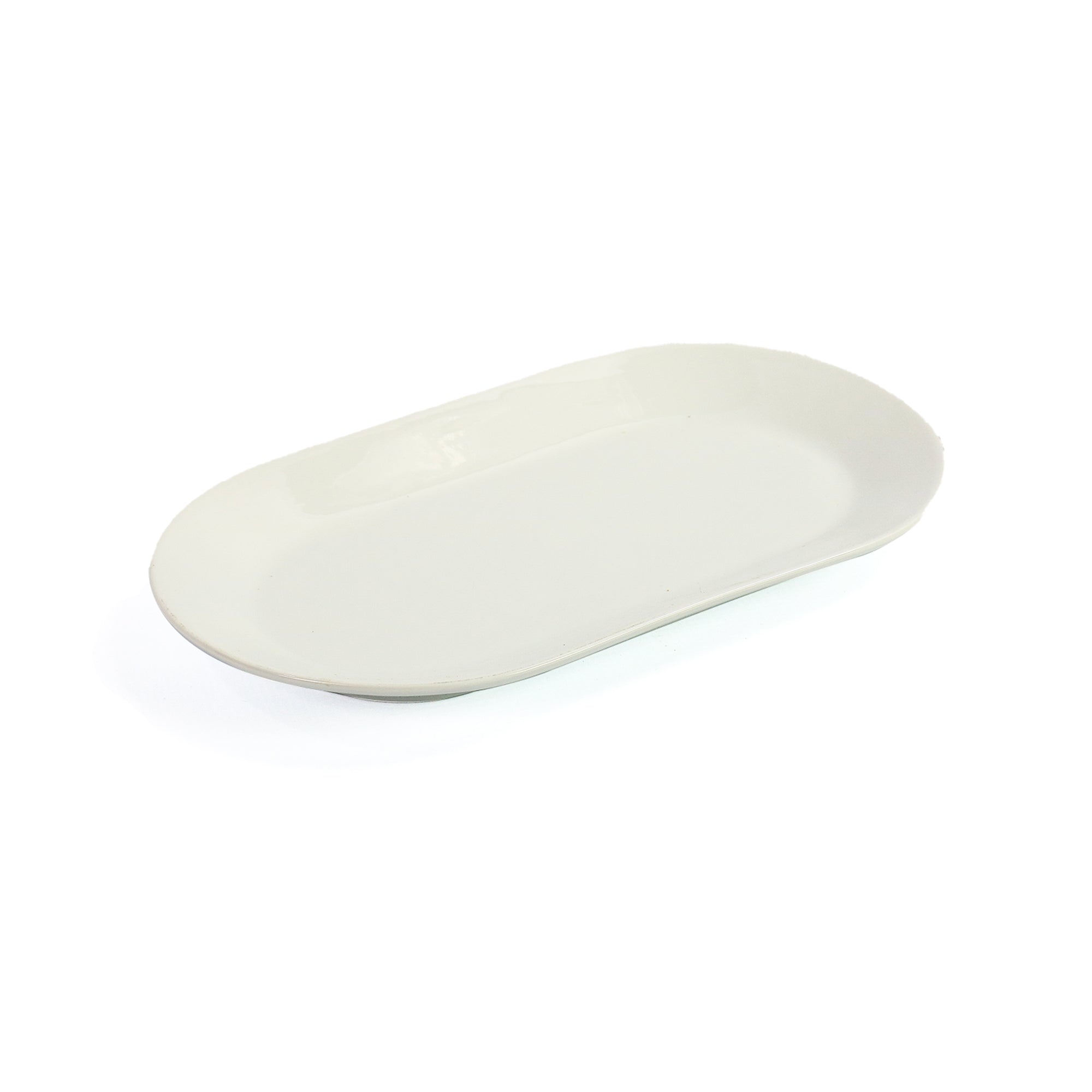 Ceramic White Serving Plate Oval 13inch 33.5x19x3.3cm