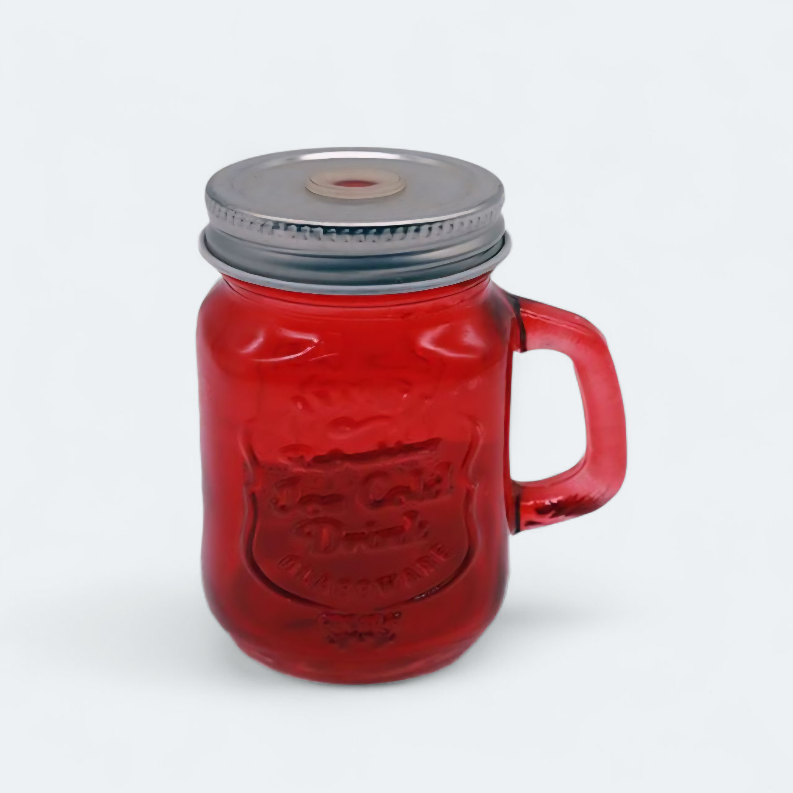 Mini Glass Mason Jar with Straw