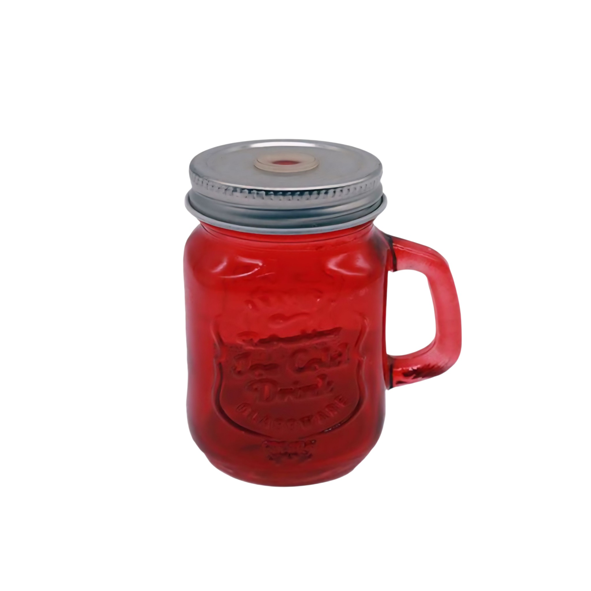 Mini Glass Mason Jar with Straw