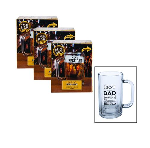 Open Bar Glass Tumbler 400ml Best Dad 400ml 1pc in Gift Box