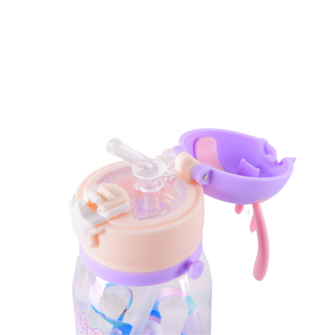 Kids Deer Horn Water Bottle 600ml with Sipper Lid 19x8cm