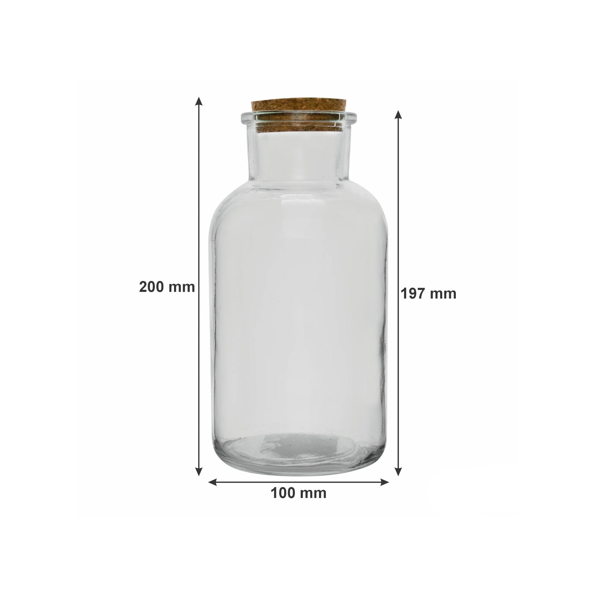 Regent Glass Bottle with Cork Lid 1.1L 15003
