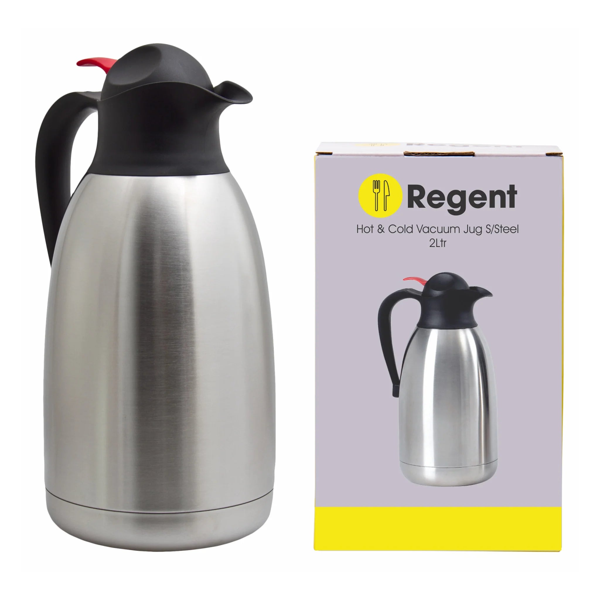 Regent Vacuum Flask 2L Jug Double Walled Stainless Steel 21391