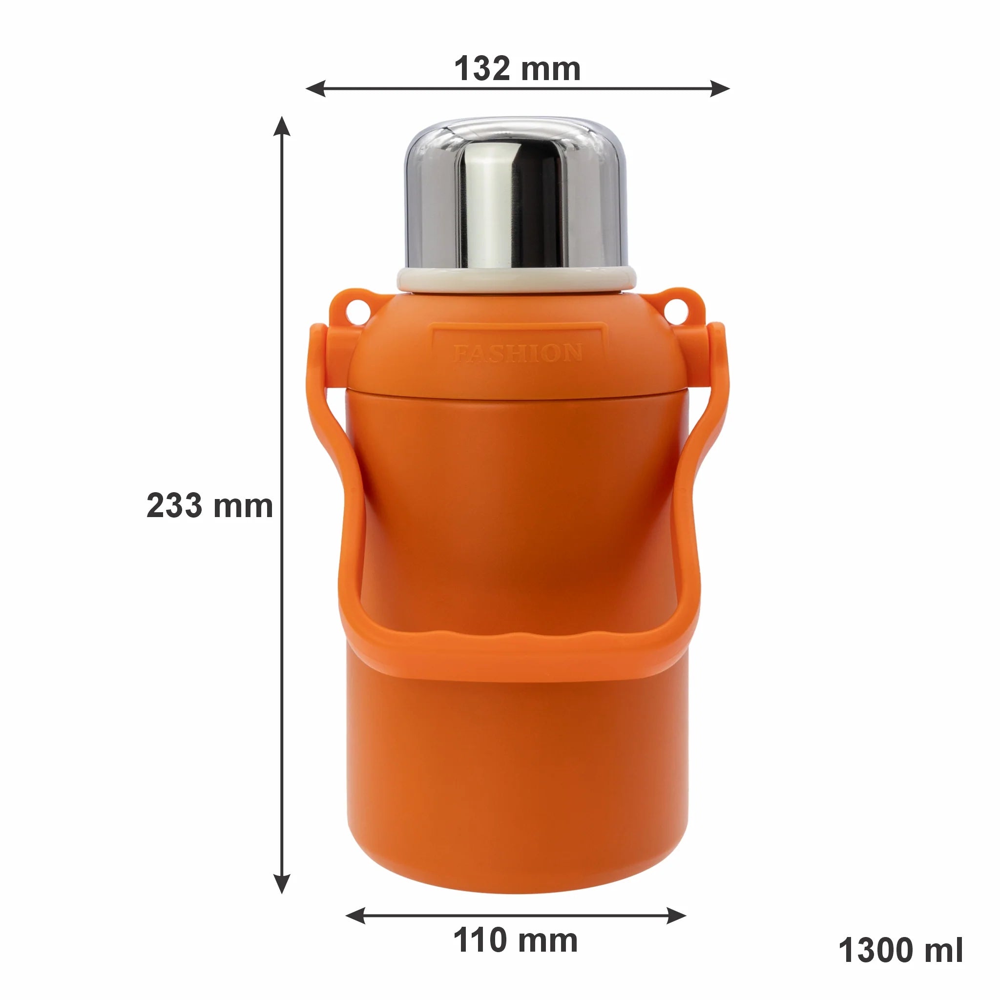 Regent Orange Sports Vacuum Flask Stainless Steel 1.3L