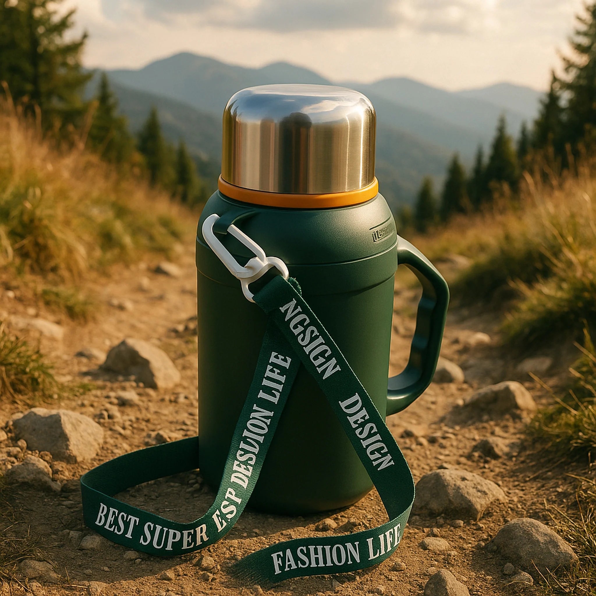 Regent Green Sports Vacuum Flask Stainless Steel 1.3L