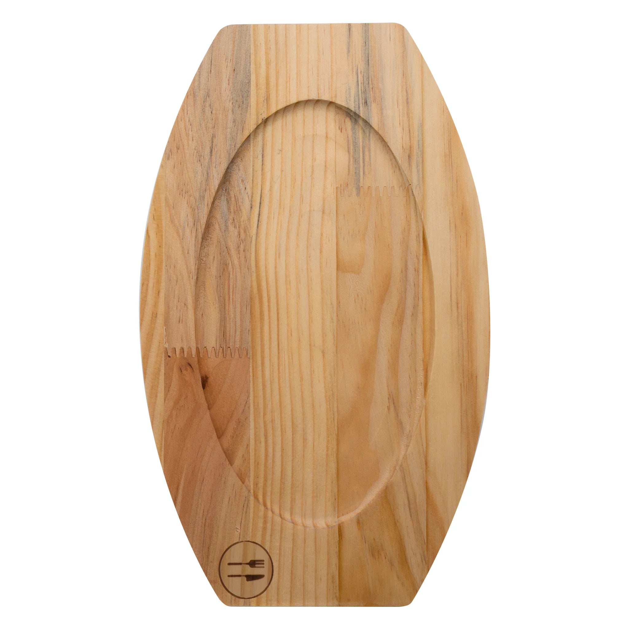 Regent Cookware Cast Iron Oval Steak Plate with Birch Wood Board 30218