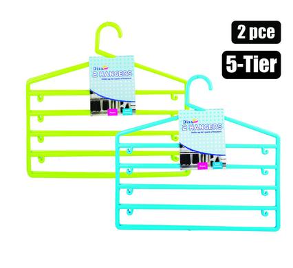 Disa Clothes Hangers Plastic 5-Tier 37cm 2pc