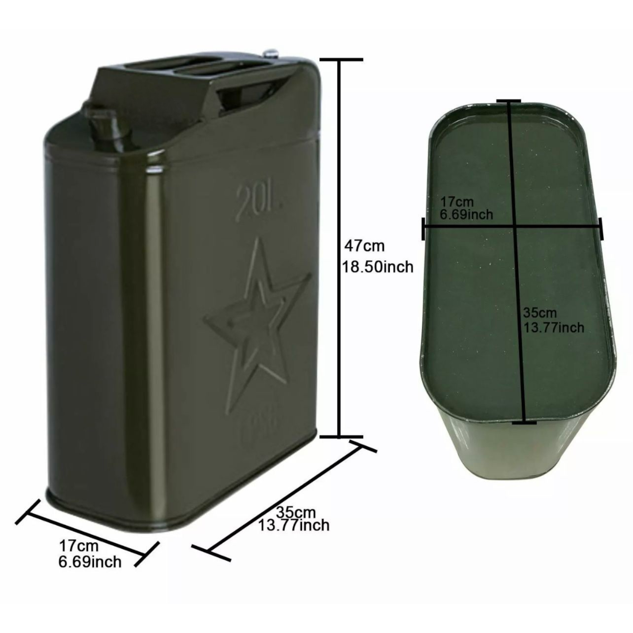 20L Fuel Jerry Can Metal - Portable