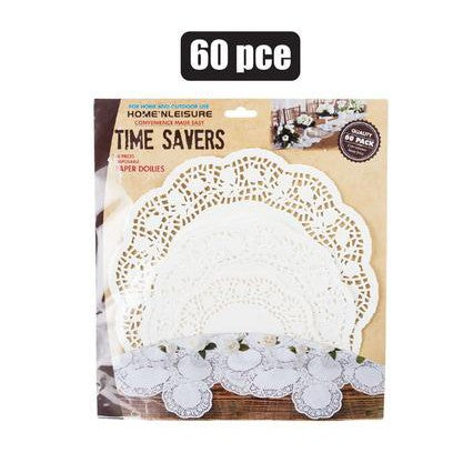 Time Savers Paper Doilies Round 15/20/25cm 60pc