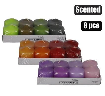 Scented Rainbow Candles Votive 3.5cm 8pcs