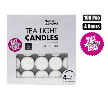 Tealight Candles White 3.5cm 100pack