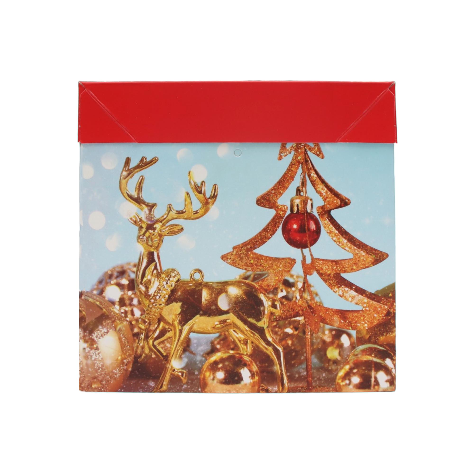 Gift Paper Folding Box Festive  15x15x15cm Square