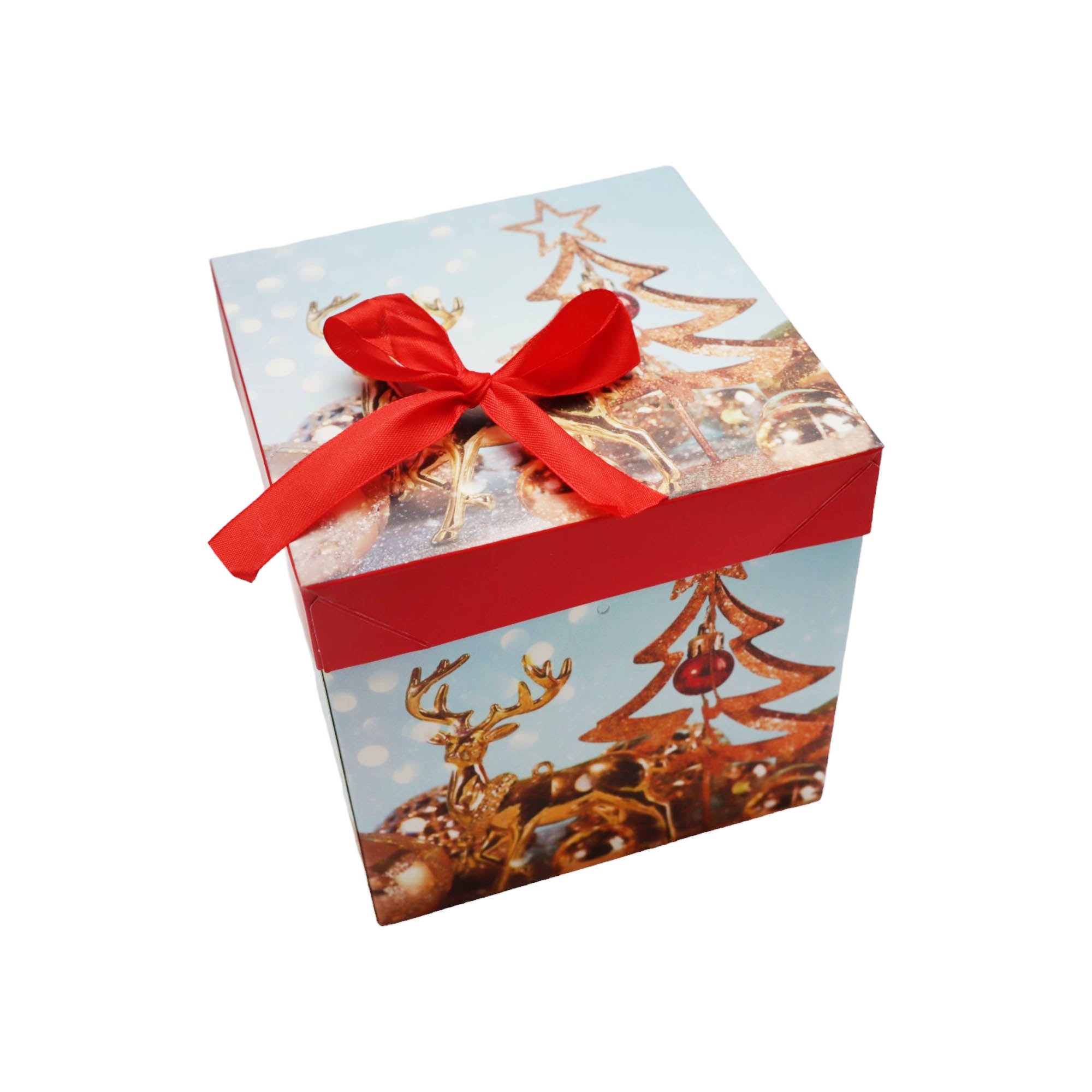 Decorative Festive Gift Folding Box 15x15x15cm Square