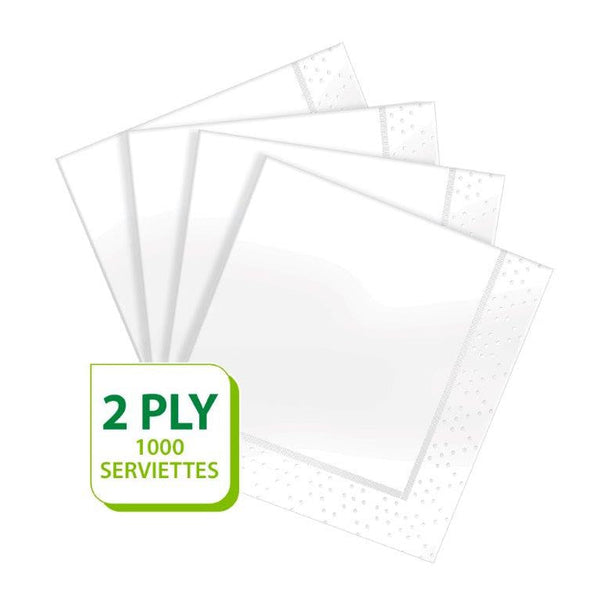 Twinsaver 2 Ply Paper Serviettes 1000 per box 0425