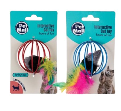 Pet Cat Toy Mouse In Cage 6cm each