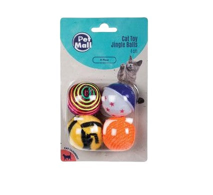 Pet Cat Toy Balls Assorted 4cm 4pack