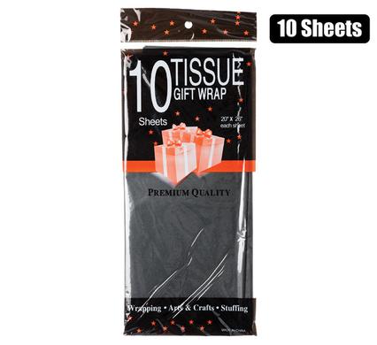 Gift Wrapping Tissue Paper Black 50x66cm 10sheets