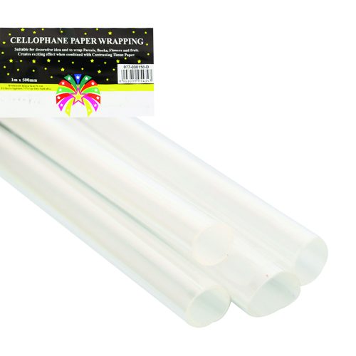 Cellophane Gift Wrap Roll Clear 500mmx1m