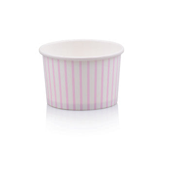 Vintage Ice Cream Tubs Pink Stripe 120ml 10pack