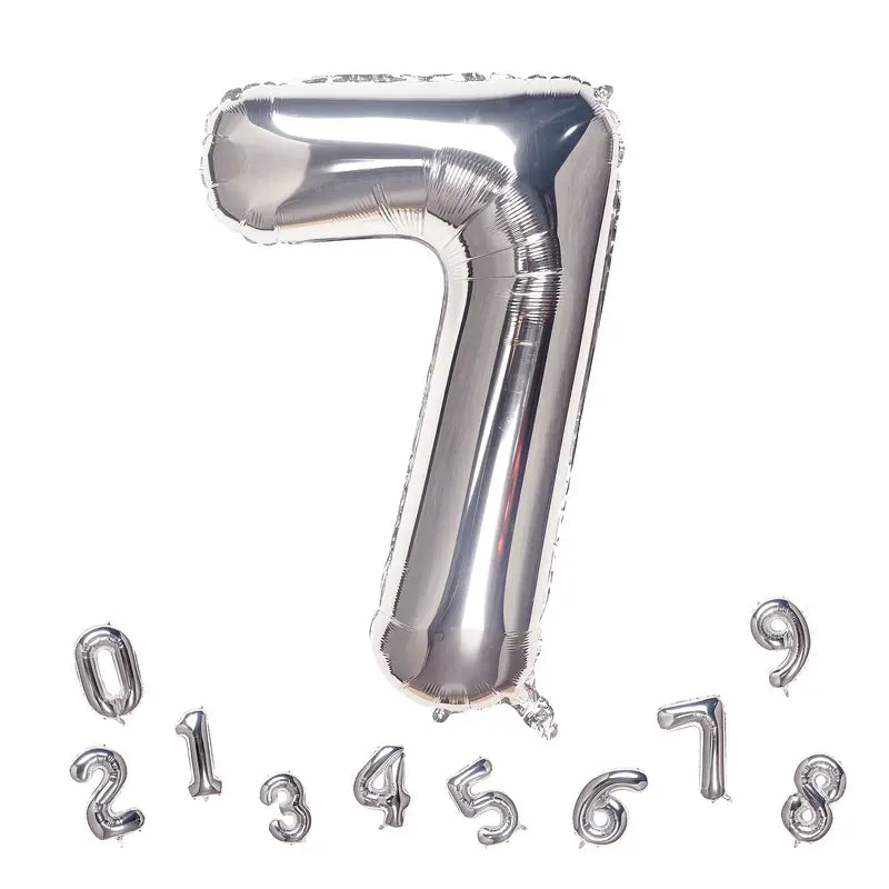 Party Silver Number Foil Balloons 42inch 106cm