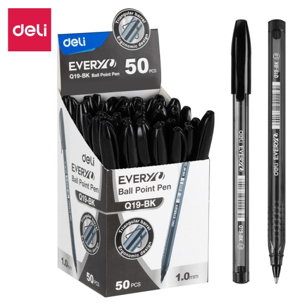 Deli Every Ballpoint Pen 1.0mm Black EQ19-BK 1pc