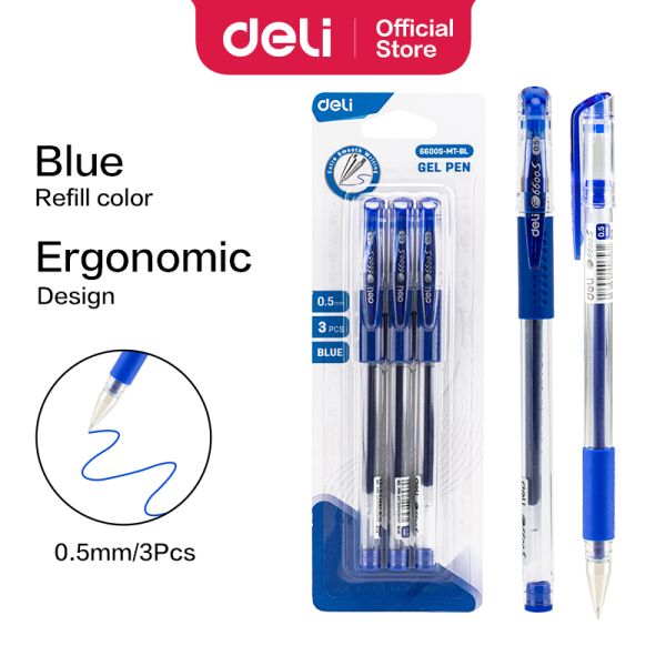 Deli Daily Gel Pen 0.5mm Blue Ink E6600S-MT-BL 1pc