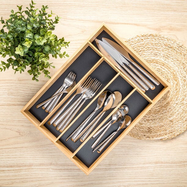 5Five Bamboo Utensil Cutlery Tray Non- Slip