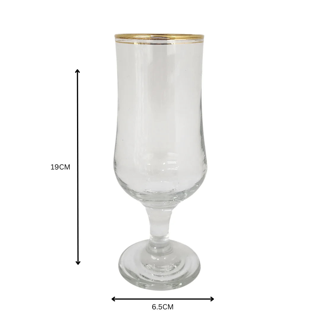 370ml Gold Rim Cocktail Glass Tumbler 6 Pack