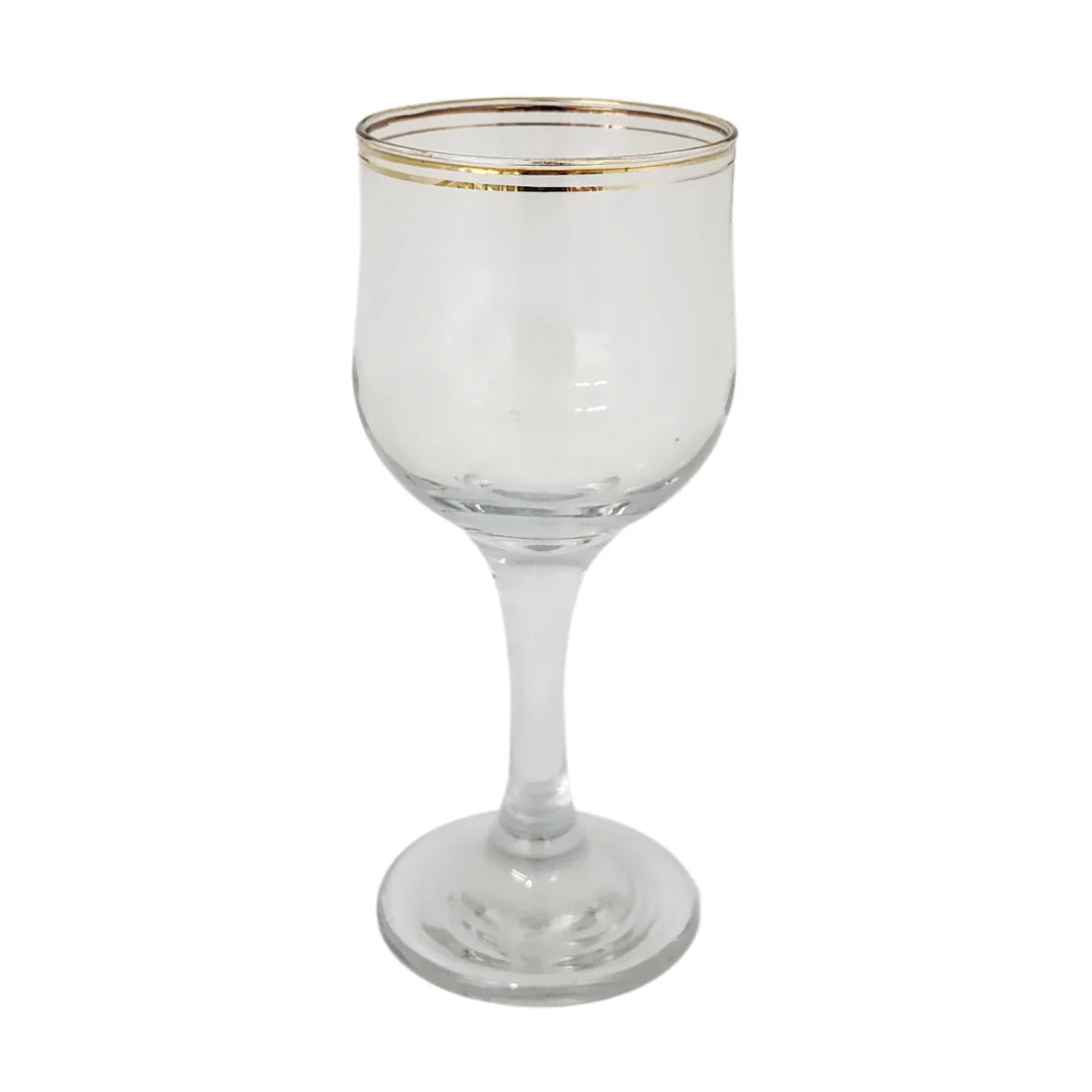 200ml Gold Rim White Wine Glass Tumbler 6 Pack
