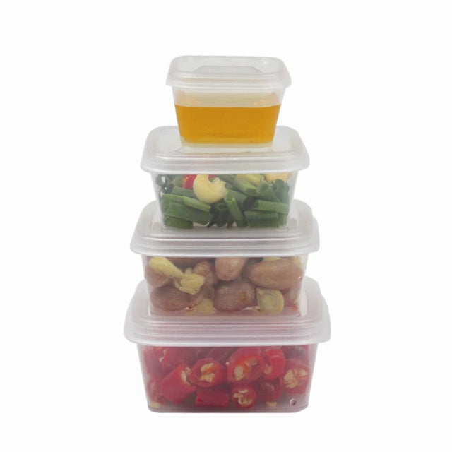 Disposable Sauce Tub Square with Hinged tight Lid 50ml 25pack