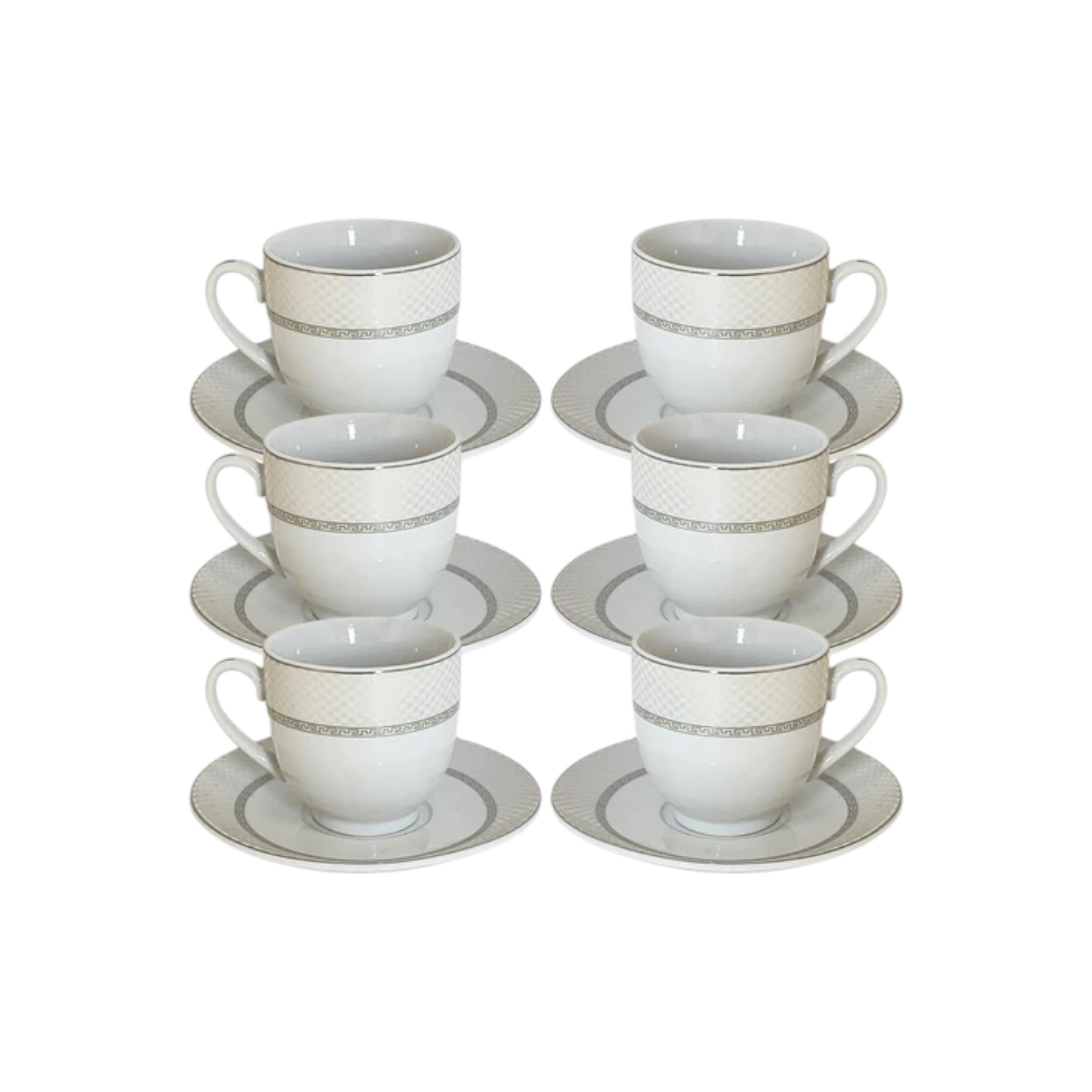 Ceramic Tea Cup & Saucer 6pc Set