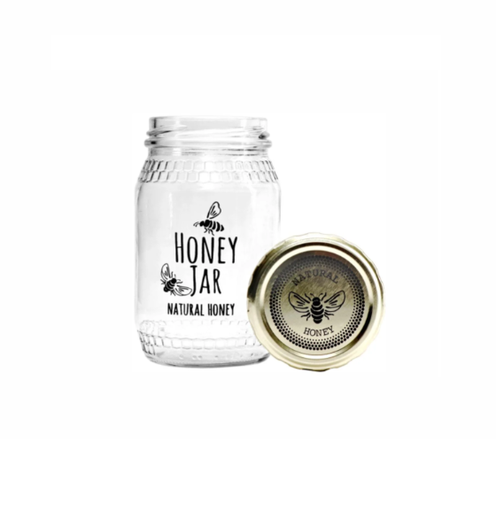 Regent Glass Honey Jar 325ml with Honey Bee Print 10315