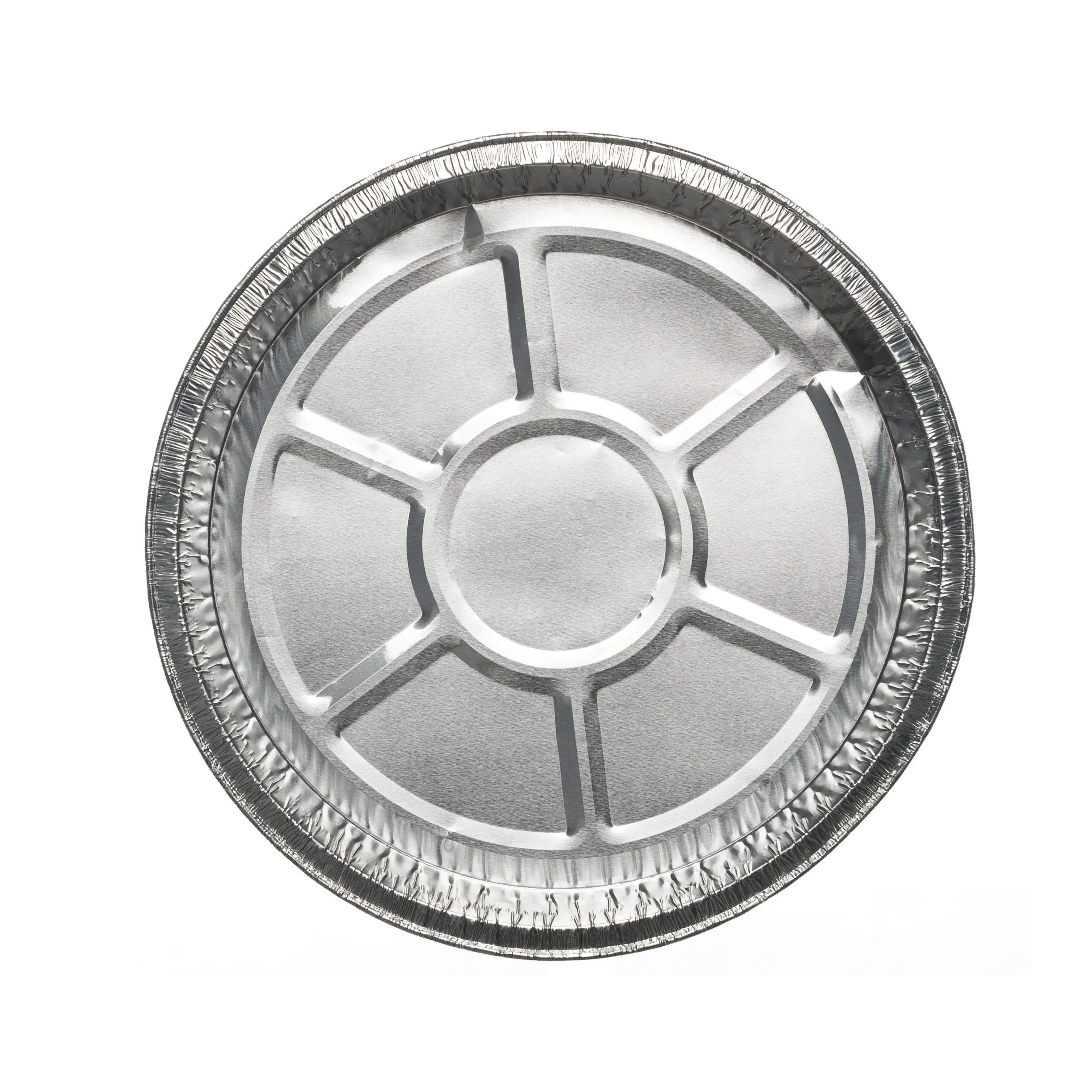 Aluminium Foil Round Serving Plate 6-Division with Dome Lid