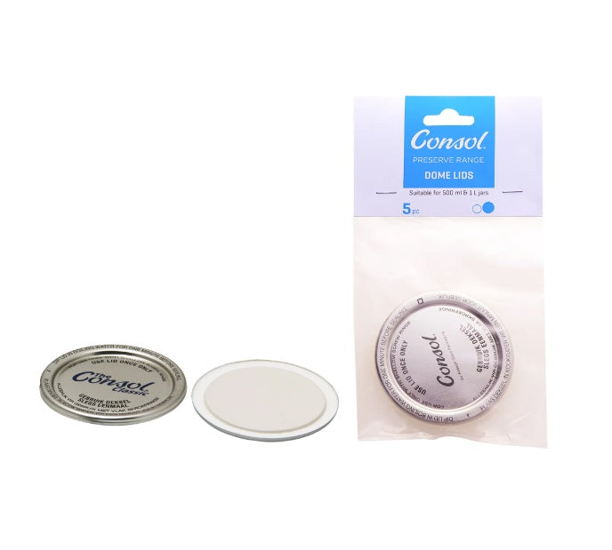 Consol Preserve Jar Lid Domes for 500ml Jar 5pack 30153