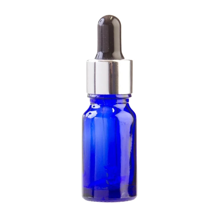30ml Glass Dropper Bottle Blue with Gold Collar Pipette Lid