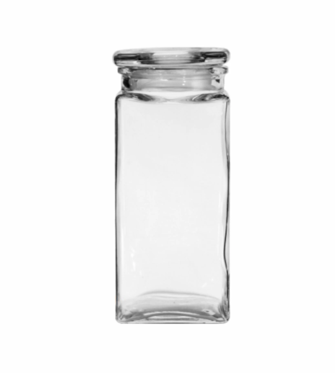 Regent Glass Canister 2L Slim Square Jar with Glass Lid 11162