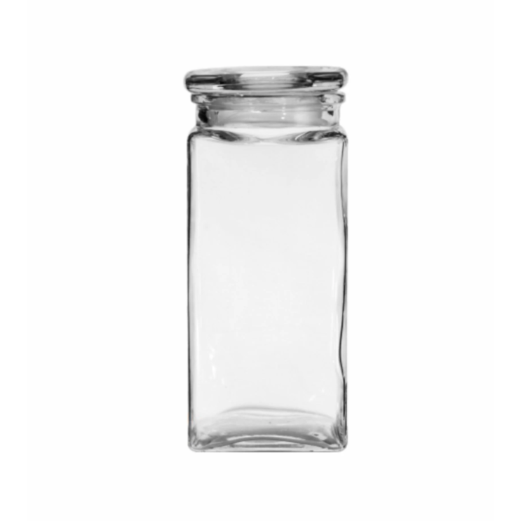 Regent Glass Canister 2L Slim Square Jar with Glass Lid 11162
